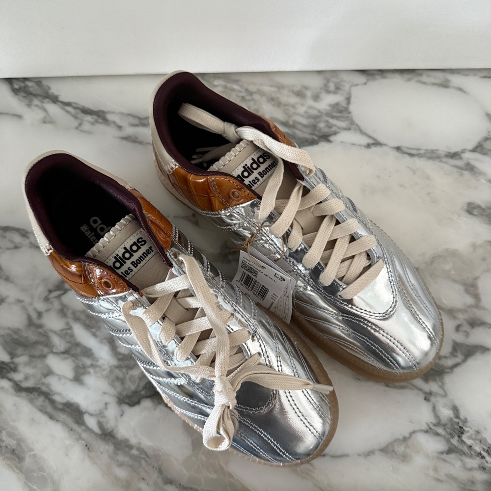 Adidas Originals Edition WALES BONNER Silver & Brown MN Samba Sneakers SZ US 7 - Picture 11 of 13